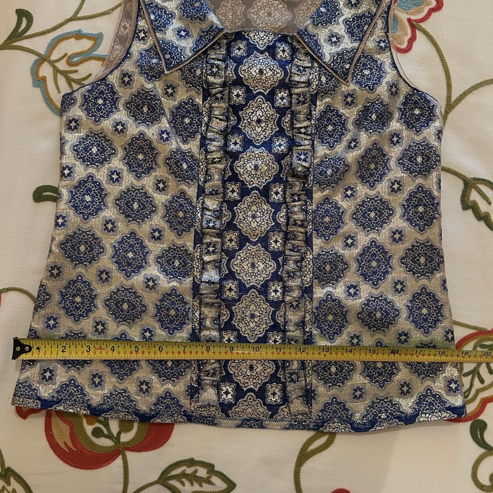 Prada size 42 Top Navy and Gold - Picture 12 of 14